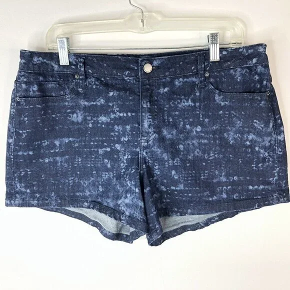 Calvin Klein Jeans Womens Denim Short Size 31 (10-12) Blue Bleach Spots Stretchy - Picture 2 of 12